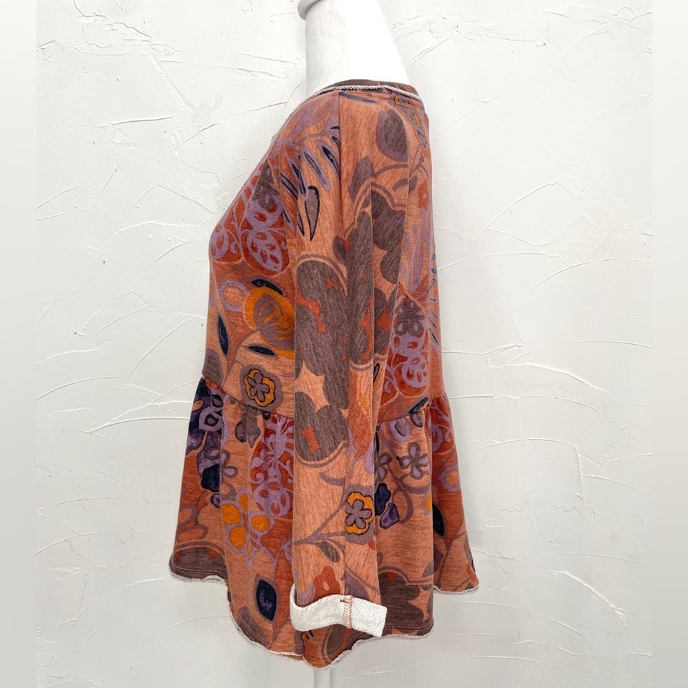 Anthropologie Saturday Sunday Colleen Floral Baby Doll Sweatshirt​ - Picture 4 of 9